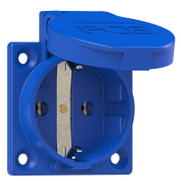 Lizdas SCHUKO į/l 16A 230V IP54 [50x50] mėlynas - PCE