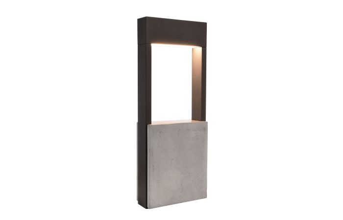 Stulpelis LED 12W IP54 3000K 480lm 170x72mm H-450mm pilkos spalvos CHERTAN - DEKO LIGHT