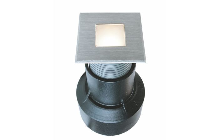 Šviestuvas į/ž LED 0.6W 24V IP67 3000K 14lm 45x45mm H-65mm nerūdijančio plieno sidabrinės spalvos su laidu 0.5m BASIC I WW - DEKO LIGHT