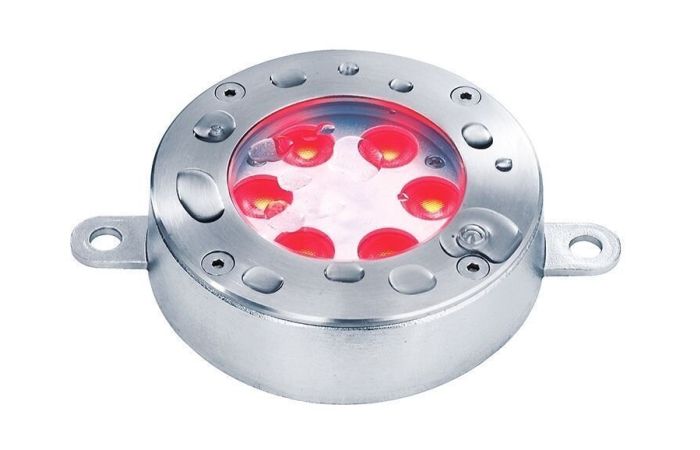 Šviestuvas į/v LED 15W 24V IP68 400lm RGB D-115mm H-33mm nerūdijančio plieno sidabrinės spalvos su laidu 10m SHARK I RGB - DEKO LIGHT