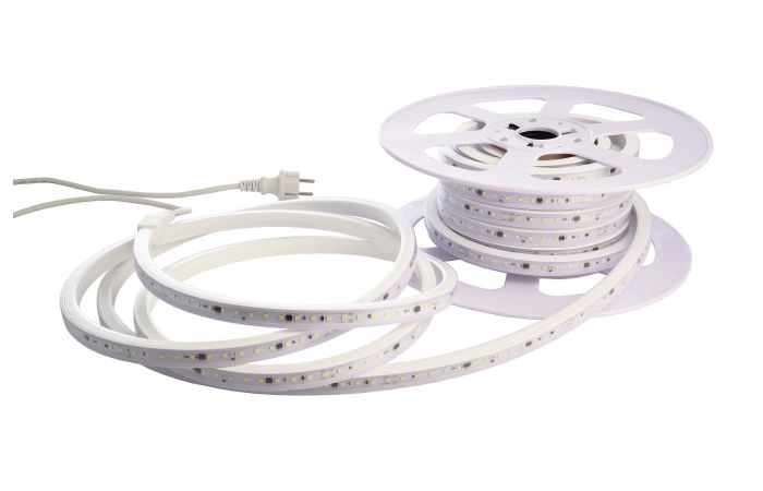 Juosta LED 14W/m 230V IP65 4000K 1596lm/m 114lm/W L-50m 100 laikiklių su kištuku - DEKO LIGHT