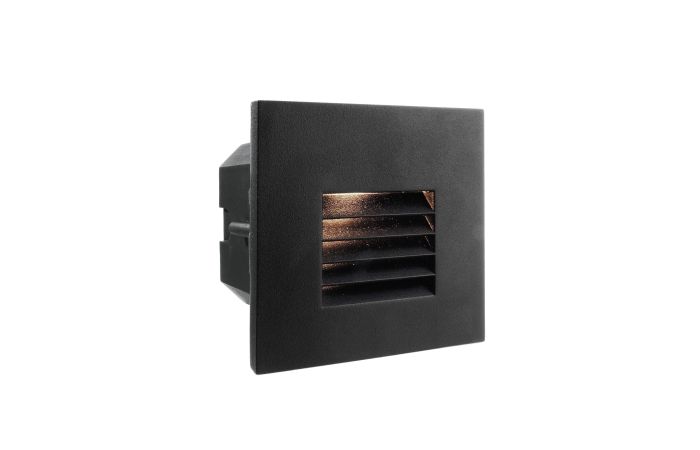 Dangtelis šviestuvui 100x100mm į sieną juodos spalvos su grotelių formos skyle LIGHT BASE II COB OUTDOOR - DEKO LIGHT