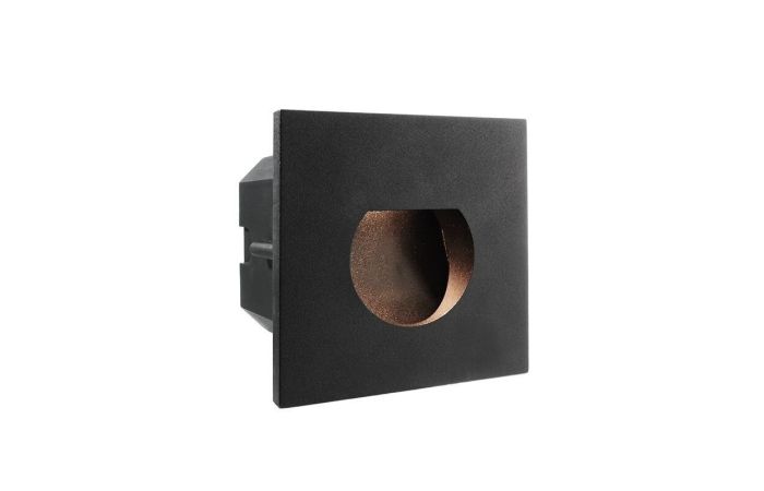 Dangtelis šviestuvui 100x100mm į sieną juodos spalvos su apvalia skyle LIGHT BASE II COB OUTDOOR - DEKO LIGHT