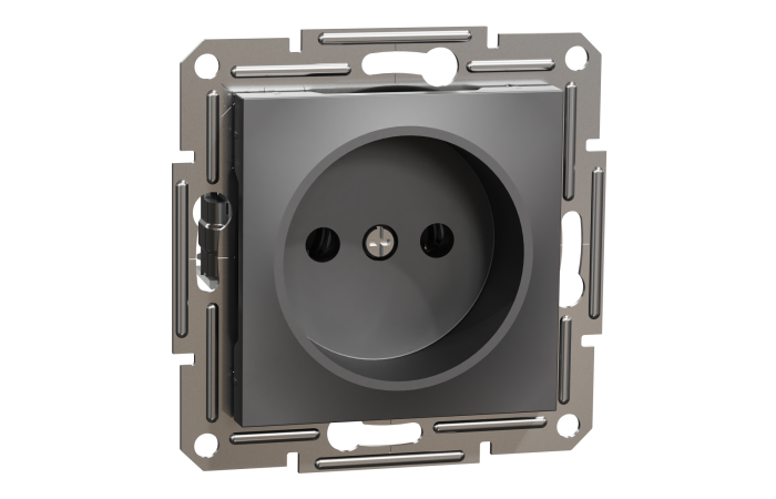 Lizdas p/t be įžeminimo ir rėmelio antracito spalvos 16A 250V Asfora - SCHNEIDER ELECTRIC