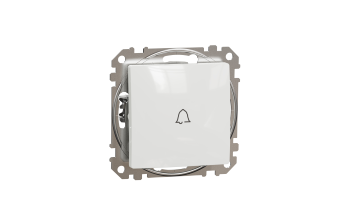 Mygtukas p/t viengubas be rėmelio užspaudžiami kontaktai baltos spalvos "Varpas" 10A 250V SEDNA DESIGN - SCHNEIDER ELECTRIC