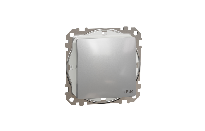 Perjungiklis p/t viengubas IP44 be rėmelio aliuminio spalvos 10A 250V SEDNA DESIGN - SCHNEIDER ELECTRIC