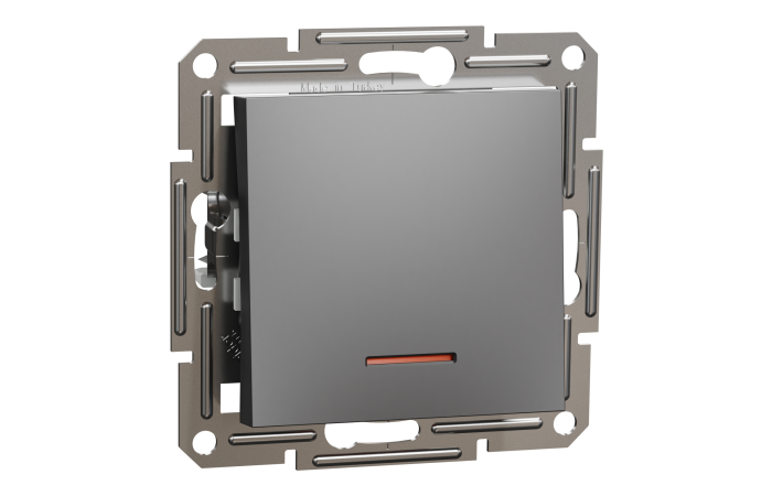Jungiklis p/t viengubas su pašvietimu be rėmelio užspaudžiami kontaktai antracito spalvos 10A 250V Asfora - SCHNEIDER ELECTRIC