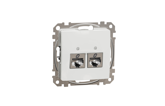 Lizdas kompiuterinis p/t dvigubas RJ45 Kat.5e STP be rėmelio baltos spalvos SEDNA DESIGN - SCHNEIDER ELECTRIC
