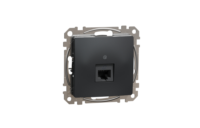 Lizdas kompiuterinis p/t viengubas RJ45 Kat.6A UTP be rėmelio antracito spalvos SEDNA DESIGN - SCHNEIDER ELECTRIC