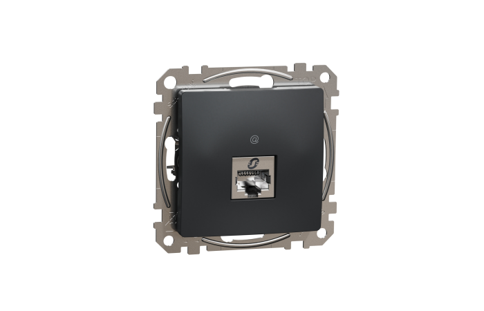 Lizdas kompiuterinis p/t viengubas RJ45 Kat.6A STP be rėmelio antracito spalvos SEDNA DESIGN - SCHNEIDER ELECTRIC