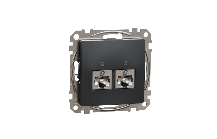 Lizdas kompiuterinis p/t dvigubas RJ45 Kat.5e STP be rėmelio antracito spalvos SEDNA DESIGN - SCHNEIDER ELECTRIC