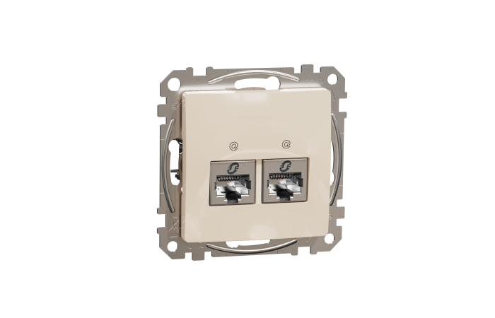 Lizdas kompiuterinis p/t dvigubas RJ45 Kat.6A STP be rėmelio dramblio kaulo spalvos SEDNA DESIGN - SCHNEIDER ELECTRIC