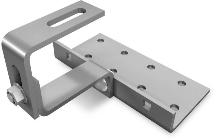 Tvirtinimo kablys čerpiniam stogui H49-58/128-156mm pagrindas 140x55x5mm SolidHook Vario 2, SolidRail - K2 SYSTEMS