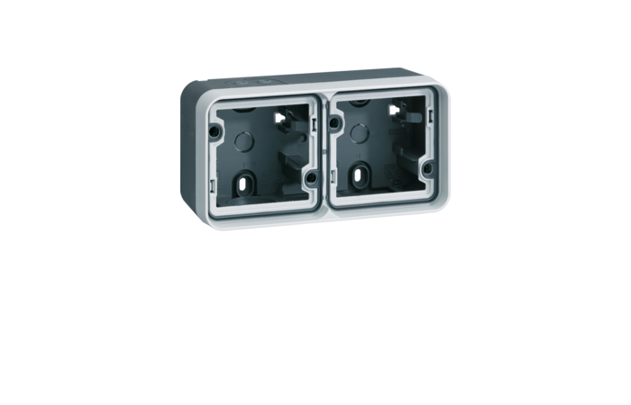 Dėžutė v/t dviguba horizontali su rėmeliu pilkos matinės spalvos W.1 - BERKER