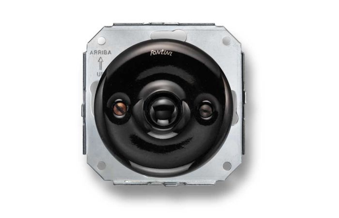 Mygtukas p/t viengubas juodas porcelianas 10A 250V AC/24V DC GARBY COLONIAL - FONTINI