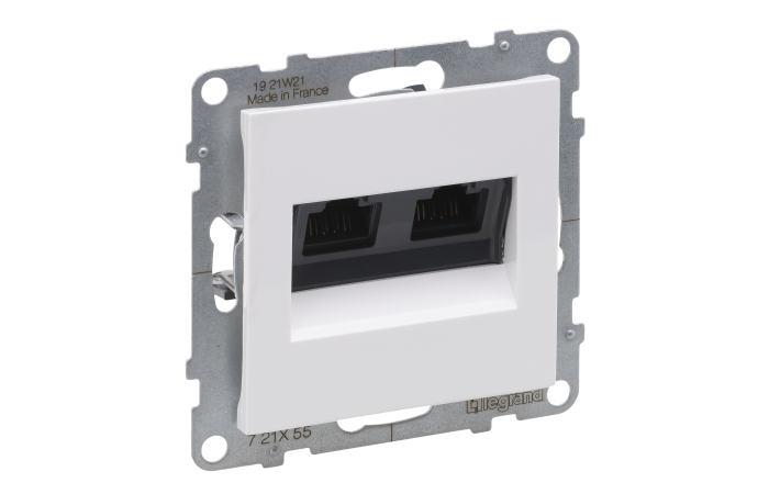 Lizdas kompiuterinis p/t dvigubas RJ45 Kat.6A UTP be rėmelio baltos spalvos Suno - LEGRAND