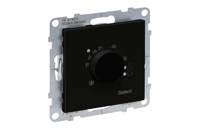 Reguliatorius temperatūros p/t grindų 1no +10...+60C juodos spalvos 16A 250V Suno - LEGRAND