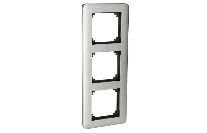 Exxact 3-g frame brush steel Solid, WDE004353, WIRING DEVICES, EXXACT, ELECTROMECHANICAL INSERTS - SCHNEIDER ELECTRIC (pavadinimas tikslinamas)