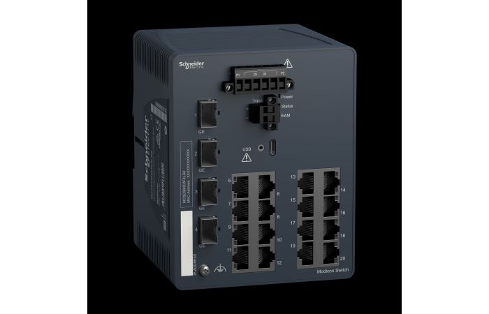 Modicon Managed Switch TX/4GE SFP, MCSESM203F4LG0, PROCES.AUTOMAT.CONTROL, NETWORKS_FIELDBUS, ETHERNET INFRASTRUCTUR - SCHNEIDER ELECTRIC (pavadinimas tikslinamas)