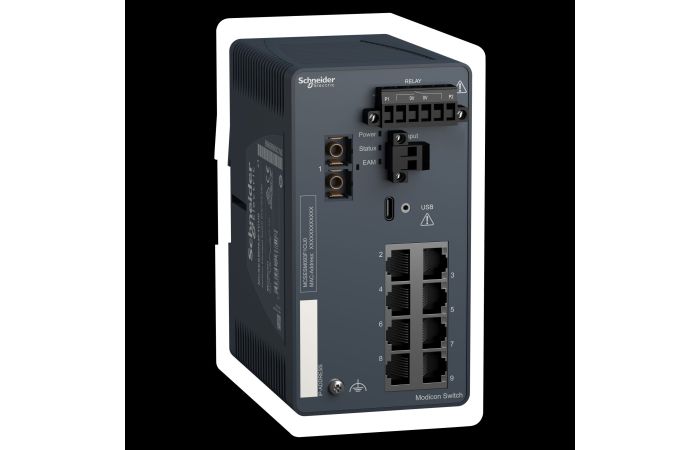 Modicon Managed Switch X/1FX-MM, MCSESM093F1CU0, PROCES.AUTOMAT.CONTROL, NETWORKS_FIELDBUS, ETHERNET INFRASTRUCTUR - SCHNEIDER ELECTRIC (pavadinimas tikslinamas)