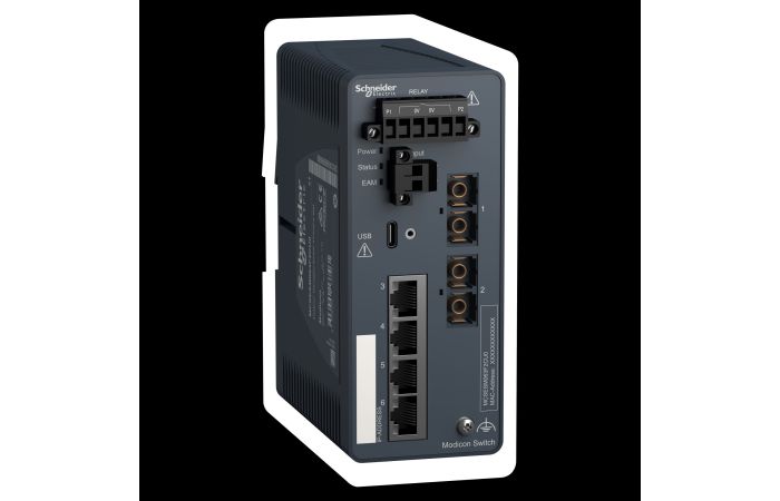 Modicon Managed Switch X/2FX-MM, MCSESM063F2CU0, PROCES.AUTOMAT.CONTROL, NETWORKS_FIELDBUS, ETHERNET INFRASTRUCTUR - SCHNEIDER ELECTRIC (pavadinimas tikslinamas)