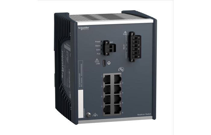 Modicon PoE Managed Sw h 8TX, MCSESP083F23G0, PROCES.AUTOMAT.CONTROL, NETWORKS_FIELDBUS, ETHERNET INFRASTRUCTUR - SCHNEIDER ELECTRIC (pavadinimas tikslinamas)