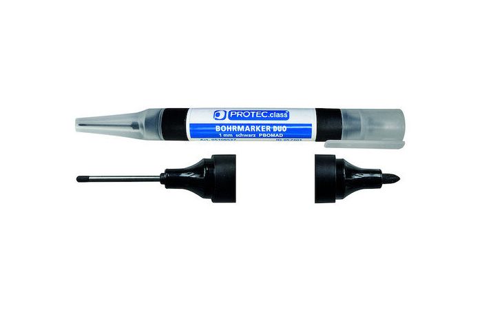 Rinkinys markerių 1mm dvipusis juodas su prailgintu galu PBOMAD [rinkinyje 5 vnt.] - PROTEC