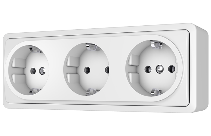 Lizdas v/t SCHUKO trigubas baltos spalvos 16A 250V SL+250 - VILMA