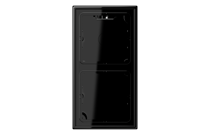 Dėžutė v/t dviguba montažui su rėmeliu juoda LS - JUNG