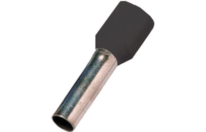 Antgalis gilzinis izoliuotas 1.5mm2 Cu juodas L-10mm DIN 46228 ICIAE1510 [100] - INTERCABLE