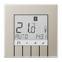 Termostatas patalpos p/t su ekranu programuojamas TRUD ES 231 plieninis - JUNG
