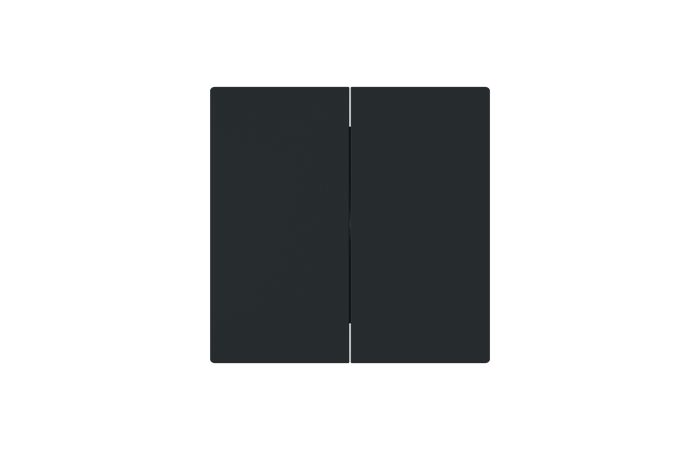 Klavišas dvigubam jungikliui juodos matinės spalvos 1785-45M-500 Busch-Art Linear - ABB