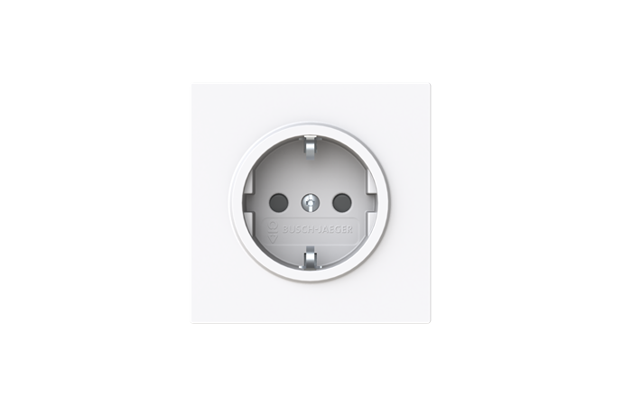 Lizdas p/t SCHUKO be rėmelio su apsauga nuo vaikų baltos spalvos 16A 250V 20 EUCB-44G-500 Busch-Art Linear - ABB