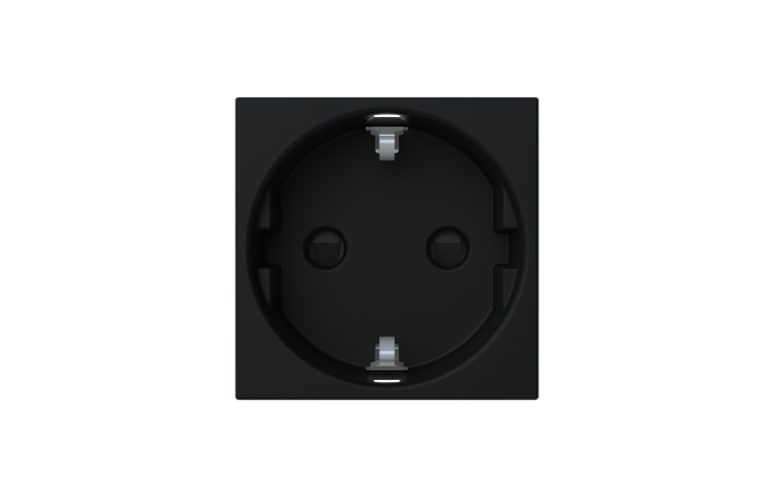 Lizdas p/t SCHUKO su apsauga nuo vaikų varžtiniai kontaktai juodos matinės spalvos 2 modulių 16A 250V N2288 NT Zenit S - ABB