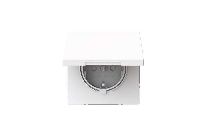 Lizdas p/t SCHUKO su dangteliu be rėmelio baltos spalvos 16A 250V 20 EUKB-44G Busch-Art Linear - ABB