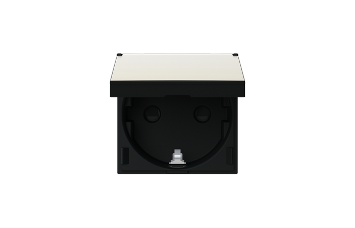 Lizdas p/t SCHUKO su dangteliu su apsauga nuo vaikų varžtiniai kontaktai juodos matinės spalvos 2 modulių 16A 250V N2288.1 NT Zenit S - ABB