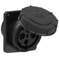 Lizdas CEE į/l 4P 125A 400V 6h IP67 juodas kampinis [120x130] POWER TWIST - PCE