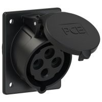 Lizdas CEE į/l 4P 32A 400V 6h IP44 TT juodas kampinis [80x97] - PCE