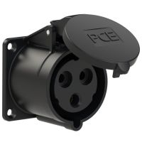 Lizdas CEE i/l 3P 32A 230V IP44 [70x70] juodas - PCE