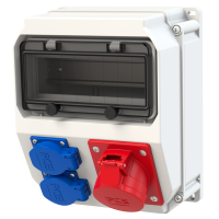 Skydelis v/t 9 modulių su lizdais SCHUKO 2x16A CEE 5P 16A 2xM25 IP54 [255x204x140] STAR ECOline - PCE