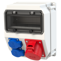 Skydelis v/t 9 modulių su lizdais SCHUKO 2x16A CEE 5P 32A 2xM25 IP54 [255x204x140] STAR ECOline - PCE