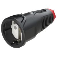 Lizdas SCHUKO a/k guminis 16A 230V juodas/raudonas IP20 TAURUS2 - PCE