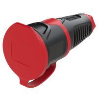 Lizdas SCHUKO a/k guminis 16A 230V juodas/raudonas IP54 TAURUS2 - PCE