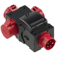Skydelis v/t 4PLE su lizdais SCHUKO 2x16A, CEE 5P 16A RCD, kištuk 5P 16A IP44 [202x117x89] ST.ANTON - PCE
