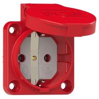 Lizdas SCHUKO į/l 16A 230V IP54 [50x50] raudonas S-NOVA - PCE