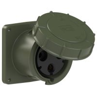 Lizdas CEE į/l 3P 125A 230V 6h IP67 žalias [120x120] POWER TWIST - PCE