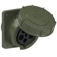 Lizdas CEE į/l 5P 63A 400V 6h IP67 žalias kampinis [100x112] POWER TWIST - PCE