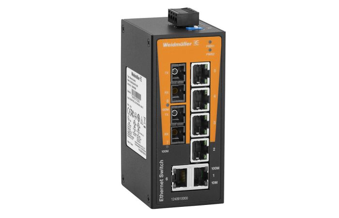 Šakotuvas Ethernet Switch 6x 10/100 RJ45/2xSC MM IP30 IE-SW-BL08-6TX-2SC - WEIDMULLER