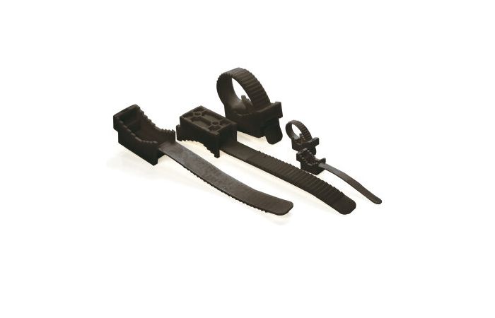 Laikiklis-dirželis 220x22mm prisukamas kabeliams/vamzdžiams juodas [pak. po 10 vnt.] - ELEKTRO-PLAST