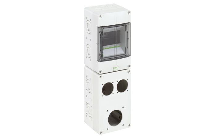 Skydelis v/t 5 modulių + 2 vietos SCHUKO lizdams+1CEE IP44 iQ [125x400x122] STV512-L - SPELSBERG